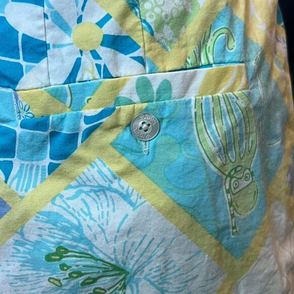Cute Vintage Lilly Pulitzer Women's graphic Skirt size 6 octopus crab floral - Picture 6 of 8